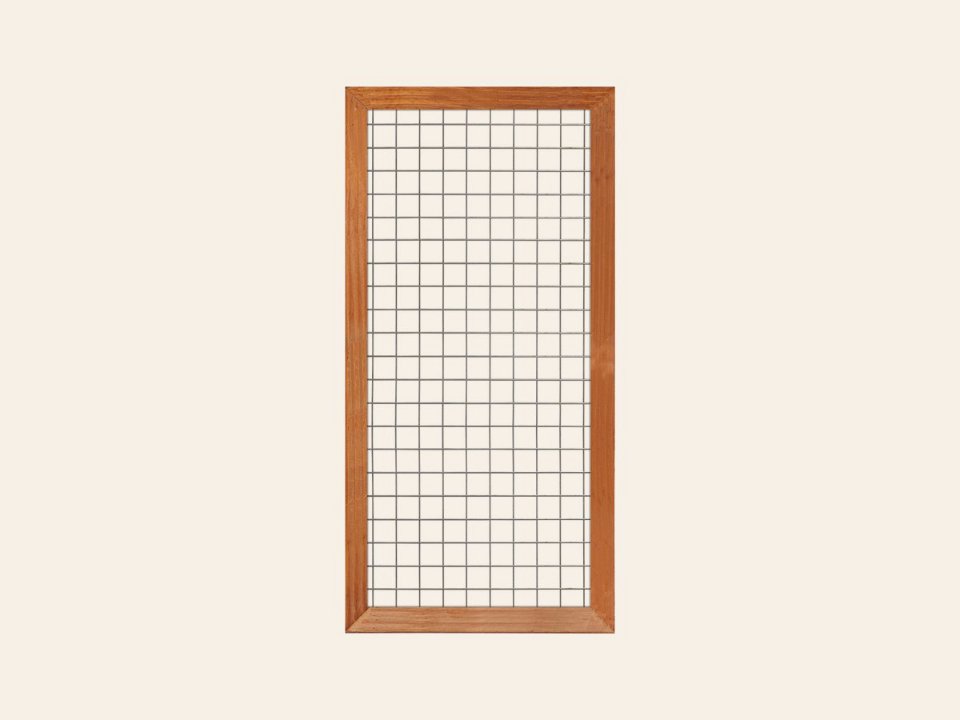 Gaaselement vuurverzinkt maaswijdte 7,5 × 7,5 cm met robuust kader hardhout 4,4 × 6,8 cm H180 x B90 cm