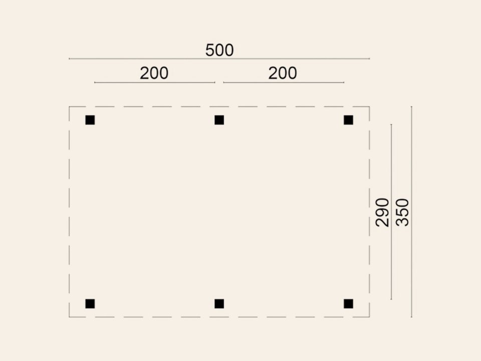 DHZ Carport Sloten Douglas fijnbezaagd 350 × 500 cm