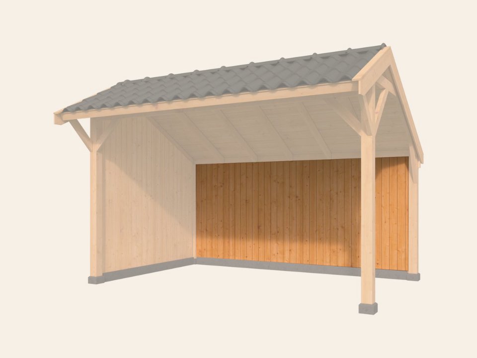 Verticale Wand Wisselsponning Type H Red Class Wood 400 × 120 cm