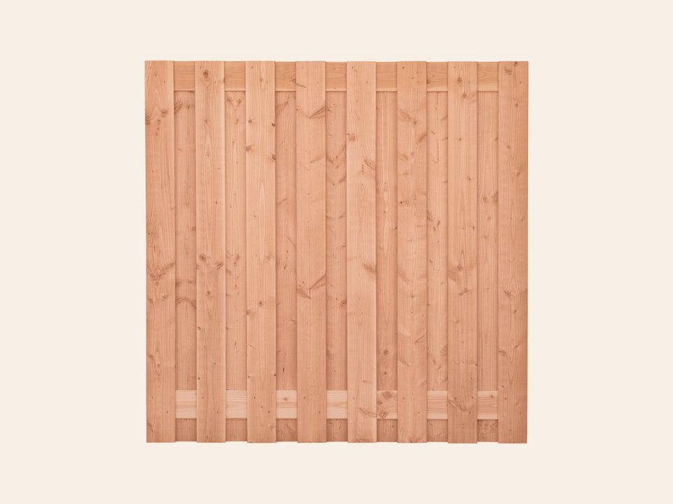Tuinscherm Zillertal, douglas, RVS-geschroefd, 17-planks (15+2) 180 × 180 cm