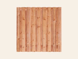 Tuinscherm Tanger, Red Class Wood geïmpregneerd ME vuren, RVS-geschroefd, 19-planks (17+2) 180 × 180 cm