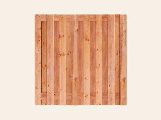 Tuinscherm Marrakesh, Red Class Wood geïmpregneerd ME vuren, RVS-geschroefd, 17-planks (15+2) 180 × 180 cm