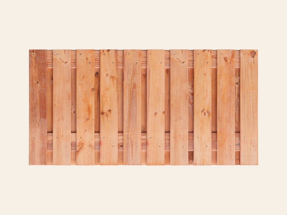 Tuinscherm Casablanca, Red Class Wood geïmpregneerd ME vuren, RVS-geschroefd, 21-planks (19+2) 180 × 90 cm