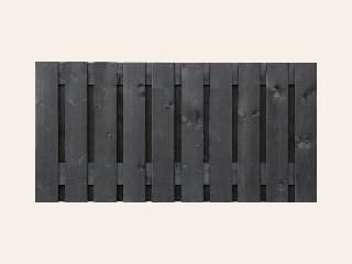 Tuinscherm Stuttgart, zwart gespoten vuren, RVS-geschroefd, 21-planks (19+2) 180 × 90 cm