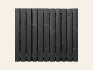 Tuinscherm Dresden, zwart gespoten vuren, RVS-geschroefd, 23-planks (21+2) 180 × 150 cm