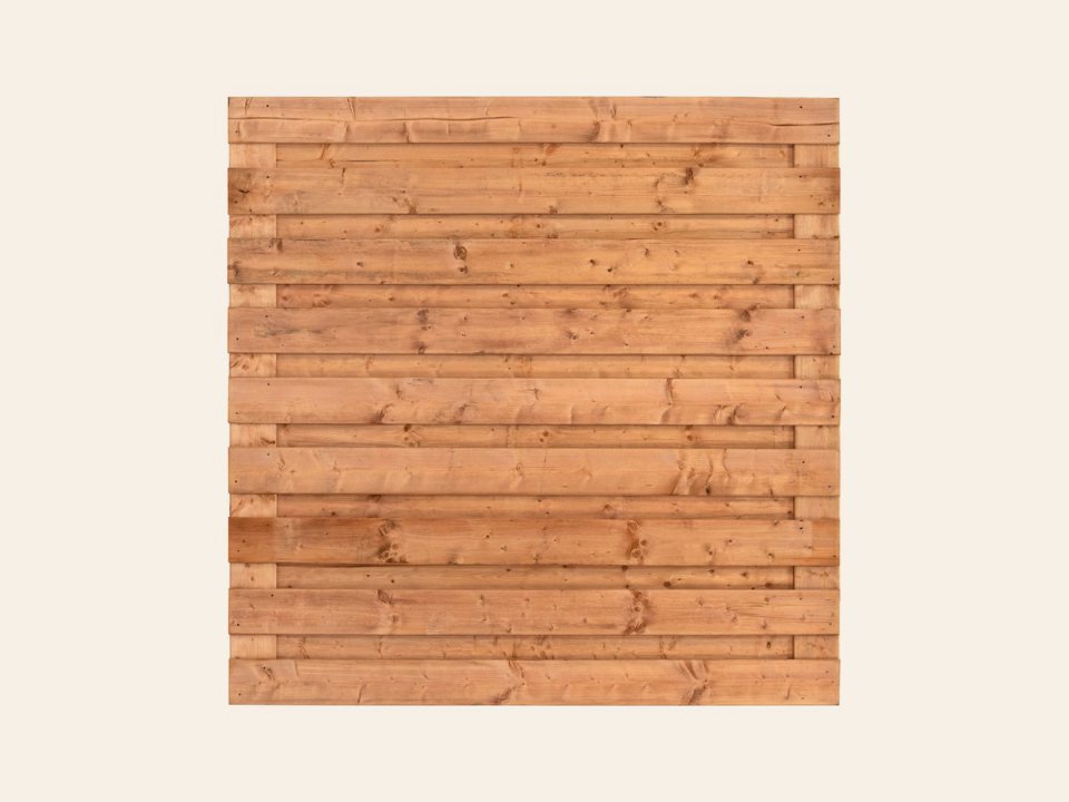 Tuinscherm Zagora, Red Class Wood geïmpregneerd ME vuren, RVS-geschroefd, 21-planks (19+2) 180 × 180 cm