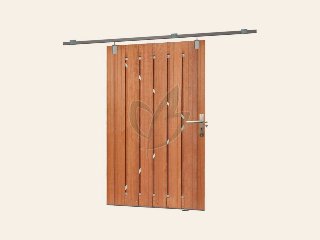 Tuindeur schuifsysteem Hardhout 195 x 130 cm