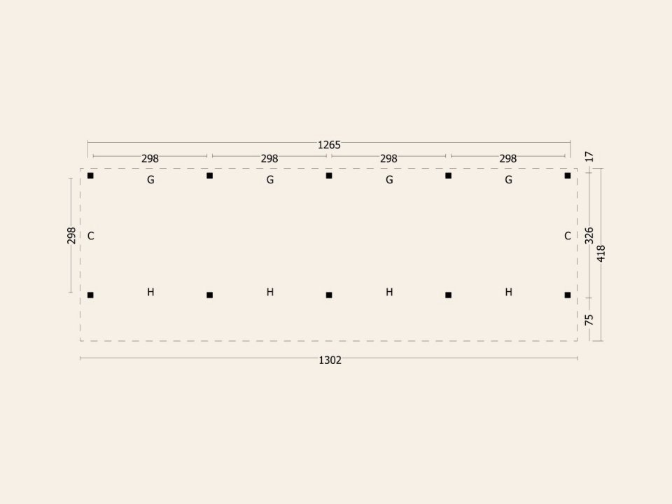 Bergen XL, Type 9 Douglas Gedroogd Potdekselplank blank