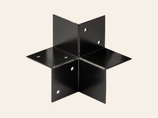 Pergola Hoekverbinding Zwart Gecoat voor 9 × 9 cm balken - Per stuk