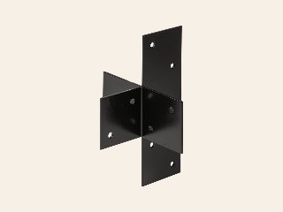 Pergola Hoekverbinding met Verlenging Zwart Gecoat voor 9 × 9 cm balken met Bevestigingsmateriaal - Per Stuk