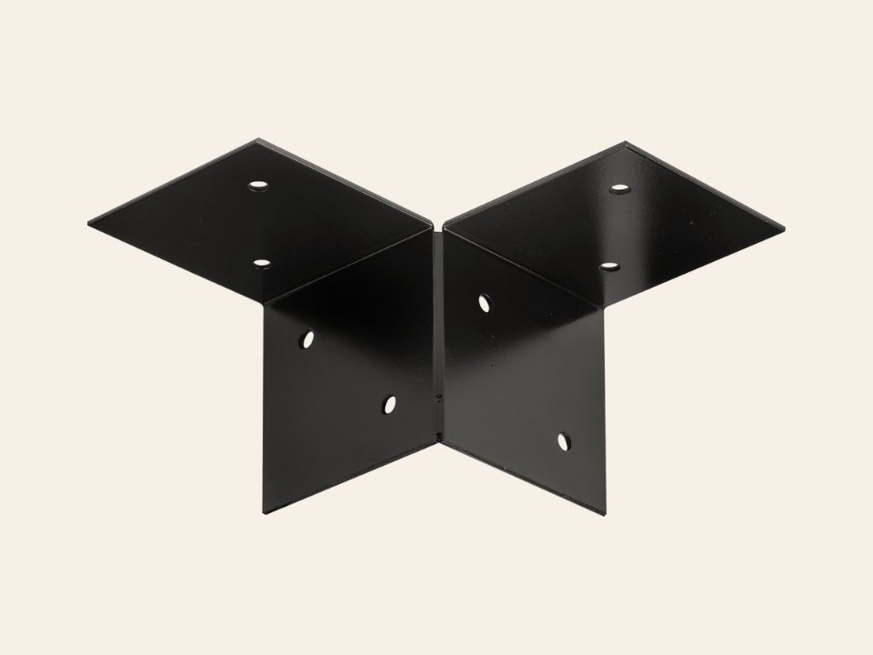 Pergola Vloerelement Zwart voor 12 × 12 cm palen - Per stuk