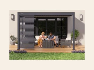 Aluminium overkapping Louvrepaneel 113,3 cm horizontaal antraciet