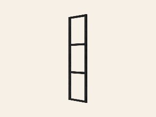 Steellook glaswand B45 x H212 cm, zwart