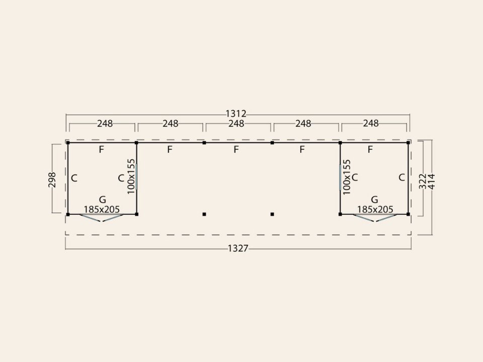 Red Class Wood kapschuur Malmö, type 4 (Red Class Wood wanden)