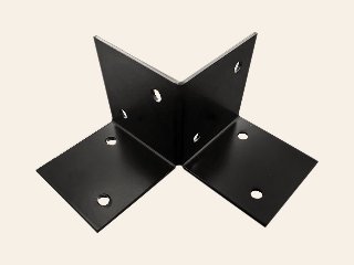 Pergola Vloerelement Zwart Gecoat voor 9 × 9 cm palen - Per Stuk