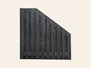 Zwart scherm afbouw 21-planks 180/90 x 180 cm