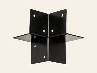 Pergola Hoekverbinding Zwart Gecoat voor 12 × 12 cm balken - Per Stuk