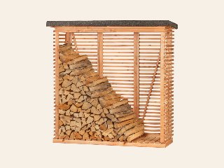 Openhaardhout berging, douglas B200 x D80 x H190 cm