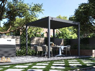 Tuindeco Advance line vrijstaande aluminium overkapping 300 × 300 × 255 cm antraciet