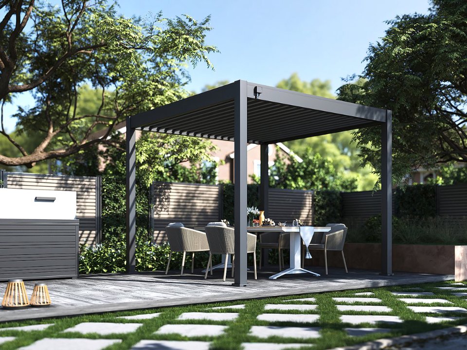 Tuindeco Advance line vrijstaande aluminium overkapping 300 × 300 × 255 cm antraciet