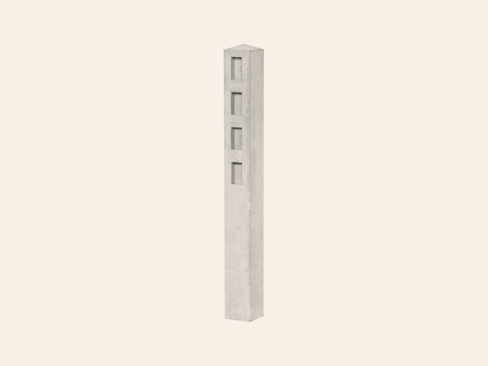 Berton© Betonpaal Linge, wit/grijs, diamantkop 13 × 13 × 120cm, tussenmodel