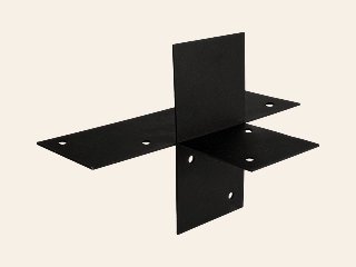 Pergola Hoekverbinding met Verlenging Zwart Gecoat voor 12 × 12 cm balken open model - Per Stuk