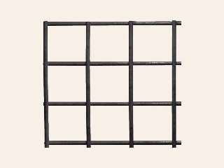 Gaaselement vuurverzinkt zwart gespoten maaswijdte 7,5 × 7,5 cm, draaddikte 3,8 mm H173 x B83 cm