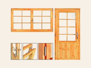 Deluxe ramen en buitendeuren Mullingar, 70 mm, vuren Red Class Wood geïmpregneerd