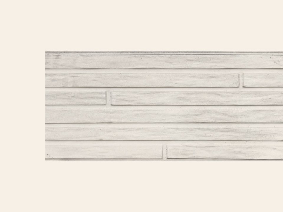 Berton©-motiefplaat smal wit/grijs H26 x D3,5 x L184 cm Lungo