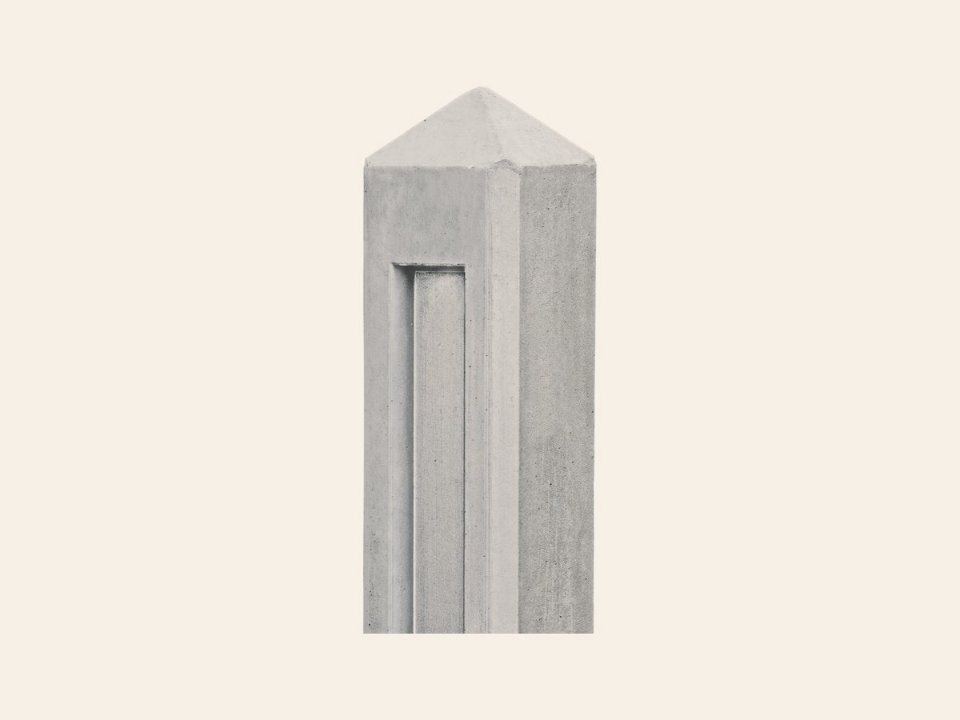 Berton©-paal Hunze wit/grijs diamantkop 10 × 10 × 145 cm hoekmodel
