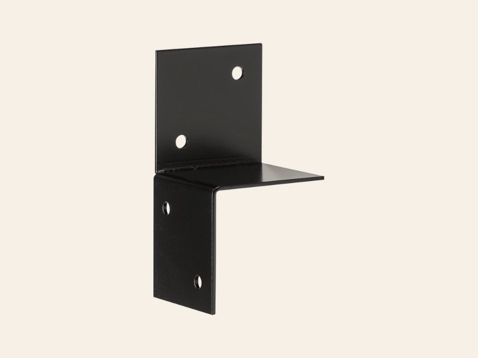 Muurelement Pergola Zwart Gecoat voor 15 × 15 cm balken Rechts - Per stuk