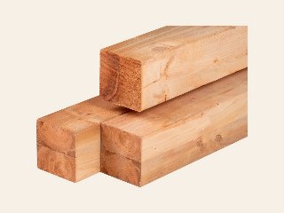 Red Class Wood ME vuren paal 12,0 × 12,0 × 250 cm, gedroogd, geïmpregneerd, geschaafd, 4 ronde hoeken, gelamineerd