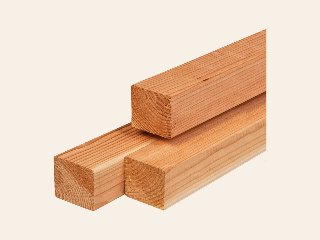 Red Class Wood ME vuren regel 4,5 × 4,5 × 300 cm, gedroogd, geïmpregneerd, geschaafd, 4 ronde hoeken