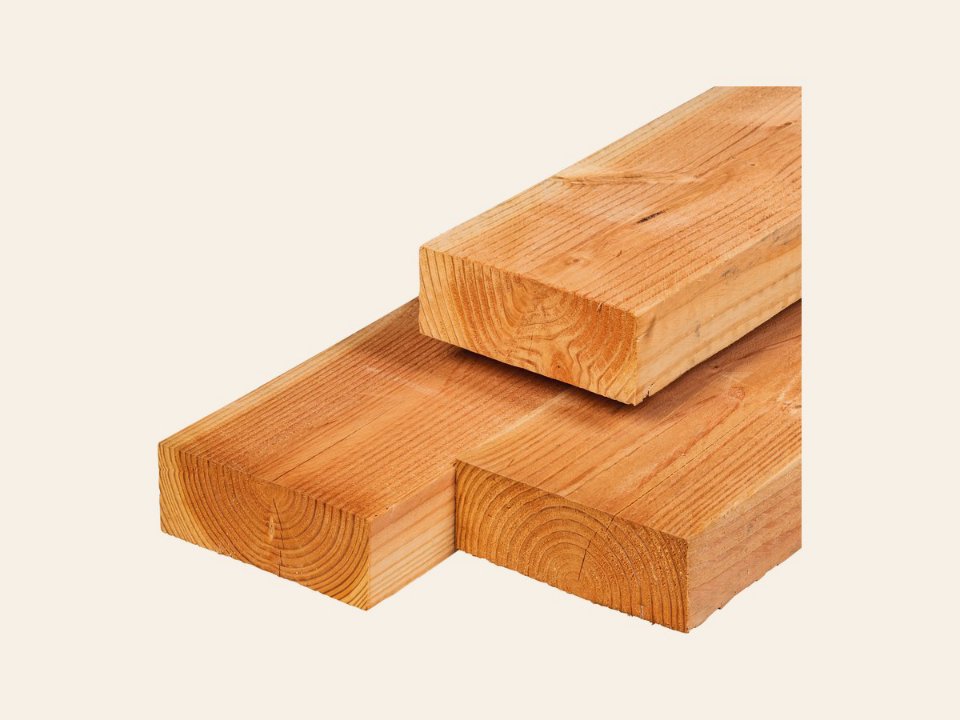 Douglas ligger 6,3 × 17,5 × 500 cm, vers, fijnbezaagd, scherpkantig