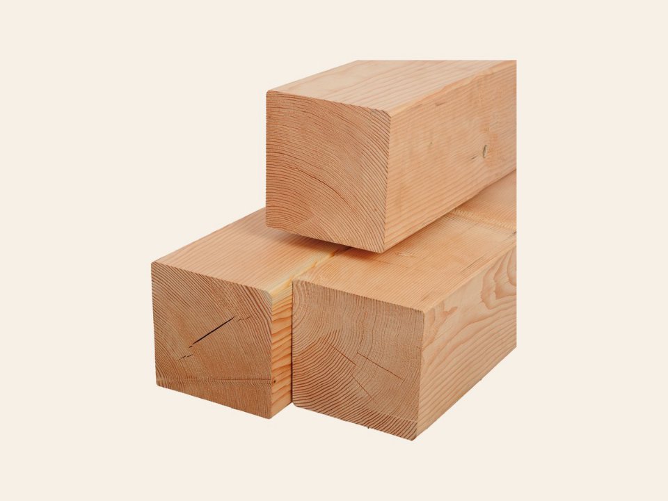 Douglas paal 19,0 × 19,0 × 500 cm, vers, geschaafd, vellingkant