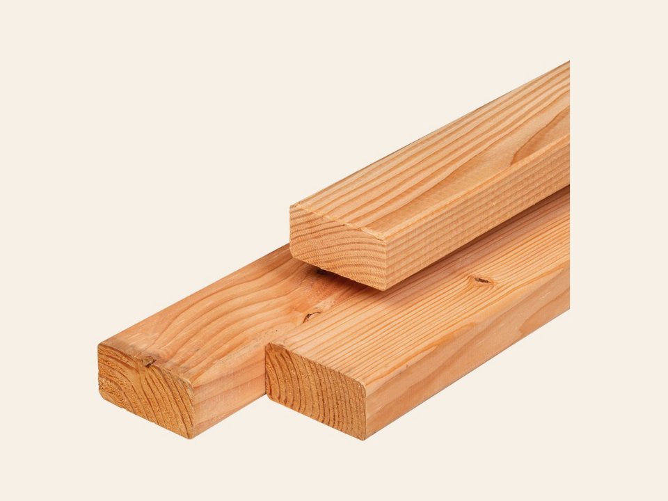 Douglas lat 2,0 × 4,5 × 224 cm, gedroogd, geschaafd