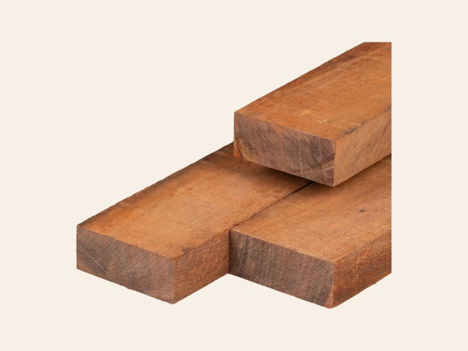 Azobé hardhout bestekhout 5,0 × 10,0 × 500 cm fijnbezaagd