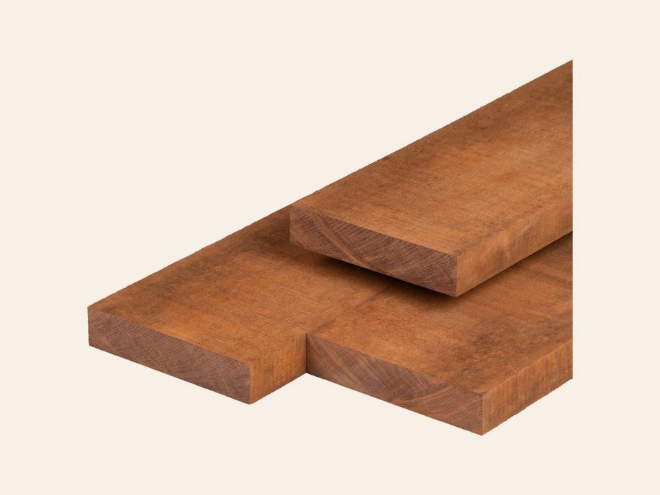 Azobé hardhout bestekhout 5,0 × 20,0 × 250 cm fijnbezaagd