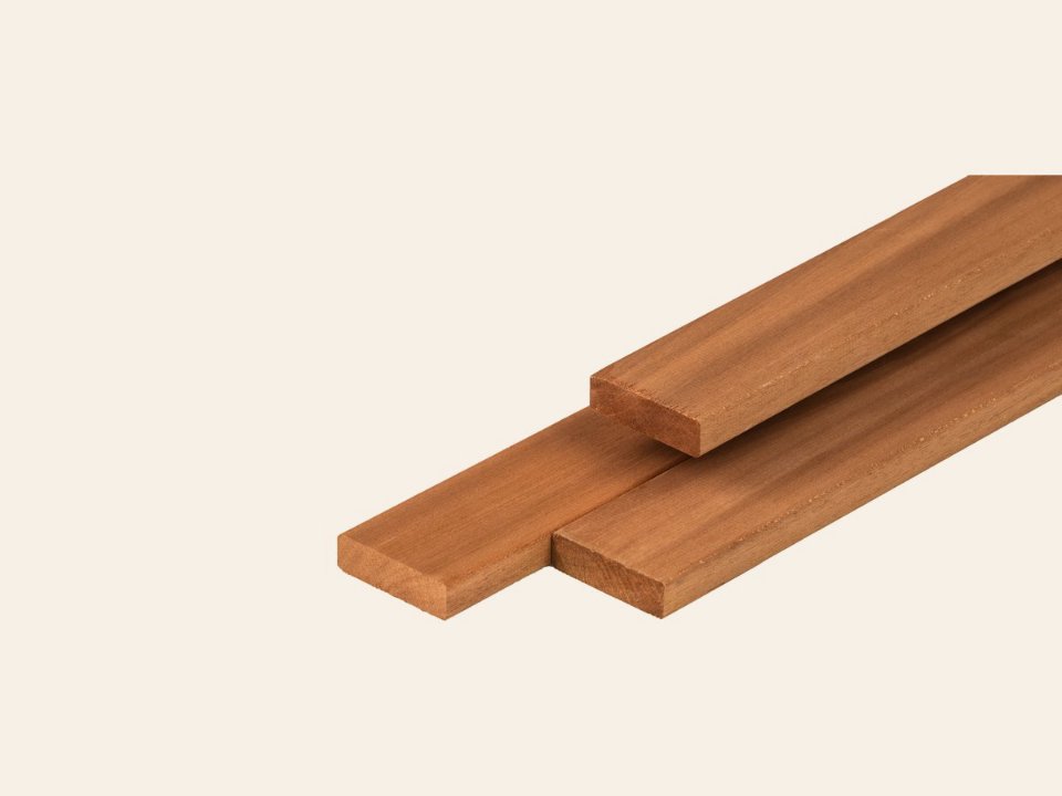 Thermoline ayous hardhout plank 1,8 × 6,8 × 365 cm thermisch gemodificeerd, geschaafd