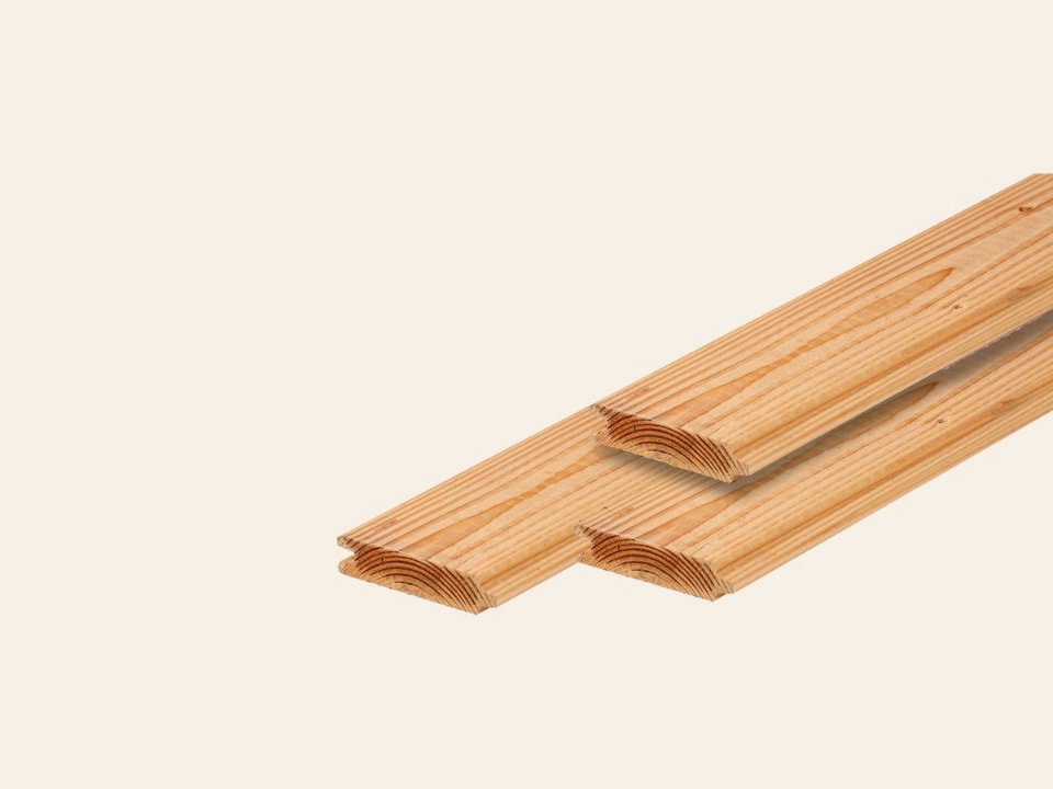 Douglas blokhutprofiel 2,8 × 14,5 × 200 cm, gedroogd, geschaafd