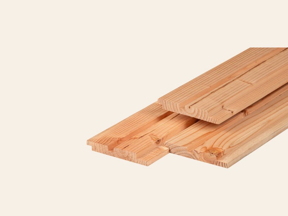 Douglas dubbel profiel 1,9 × 13,0 × 240 cm, gedroogd