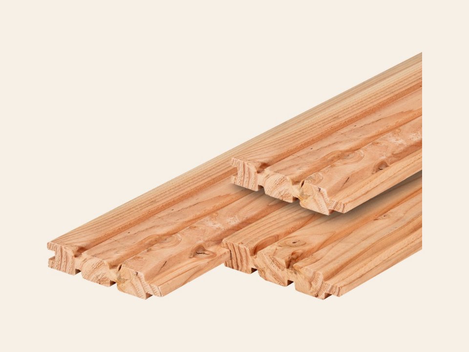 Douglas triple profiel 2,8 × 14,5 × 224 cm, gedroogd, geschaafd