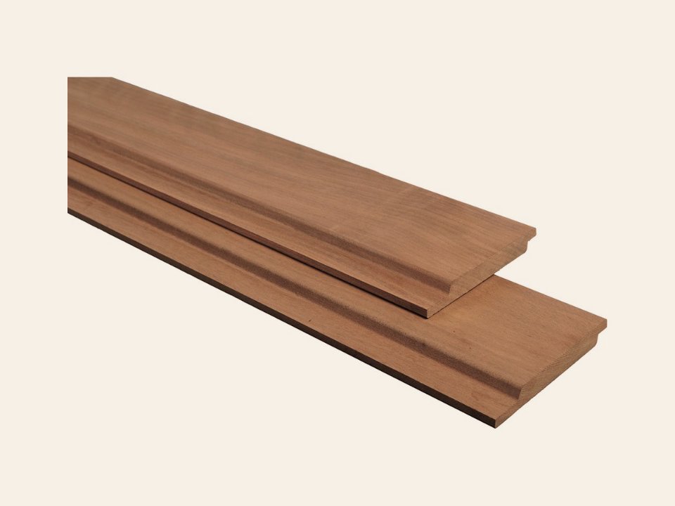 TimbraTech Advance amescla hardhout channelsiding 1,8 × 14,4 × 335 cm, thermisch gemodificeerd, geschaafd