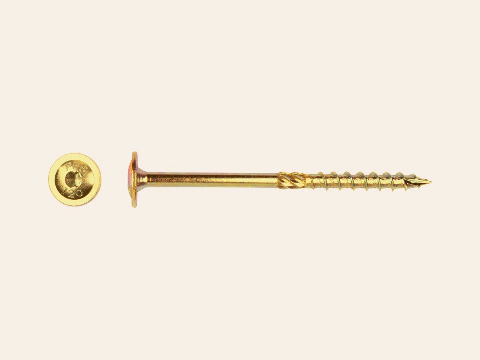 FixGard flenskopschroef - geelverzinkt 8,0 × 100 mm Tx40 (Doos 50 stuks)