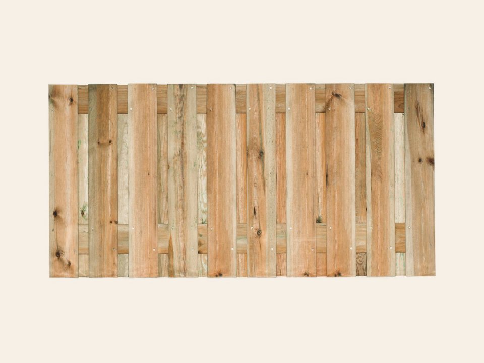 Tuinscherm Enschede, groen geïmpregneerd grenen, RVS-geschroefd, 21-planks (19+2) 180 × 90 cm