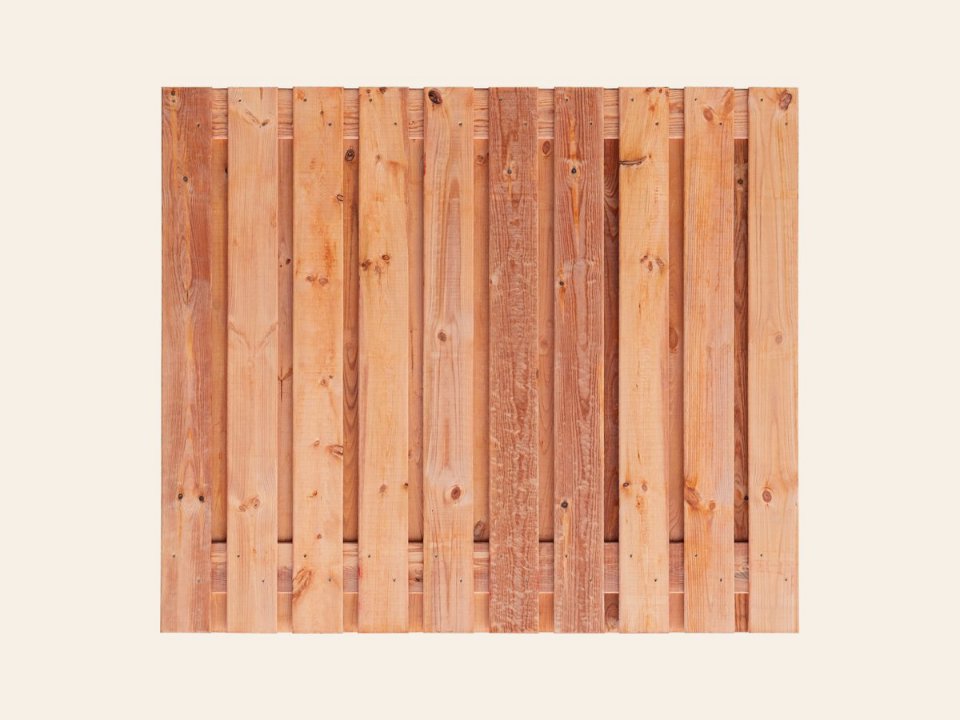 Tuinscherm Casablanca, Red Class Wood geïmpregneerd ME vuren, RVS-geschroefd, 21-planks (19+2) 180 × 150 cm