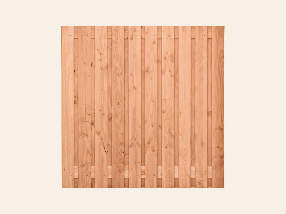 Tuinscherm Zwarte Woud, douglas, RVS-geschroefd, 21-planks (19+2) 180 × 180 cm