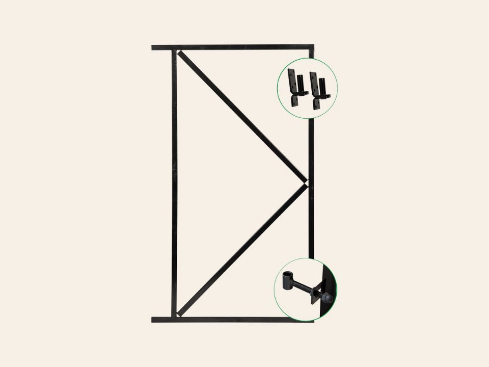 IJzeren deurframe 155 × 100cm zwart
