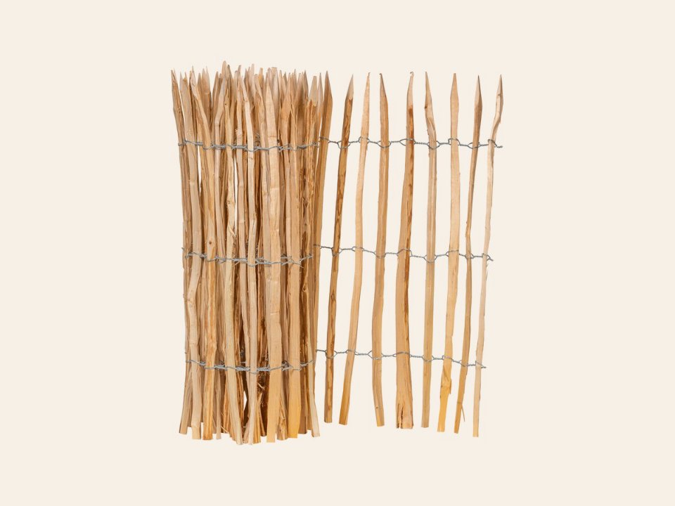 Hazelaarrol, 3 draden, latafstand 4 tot 5 cm L460 x H100 cm