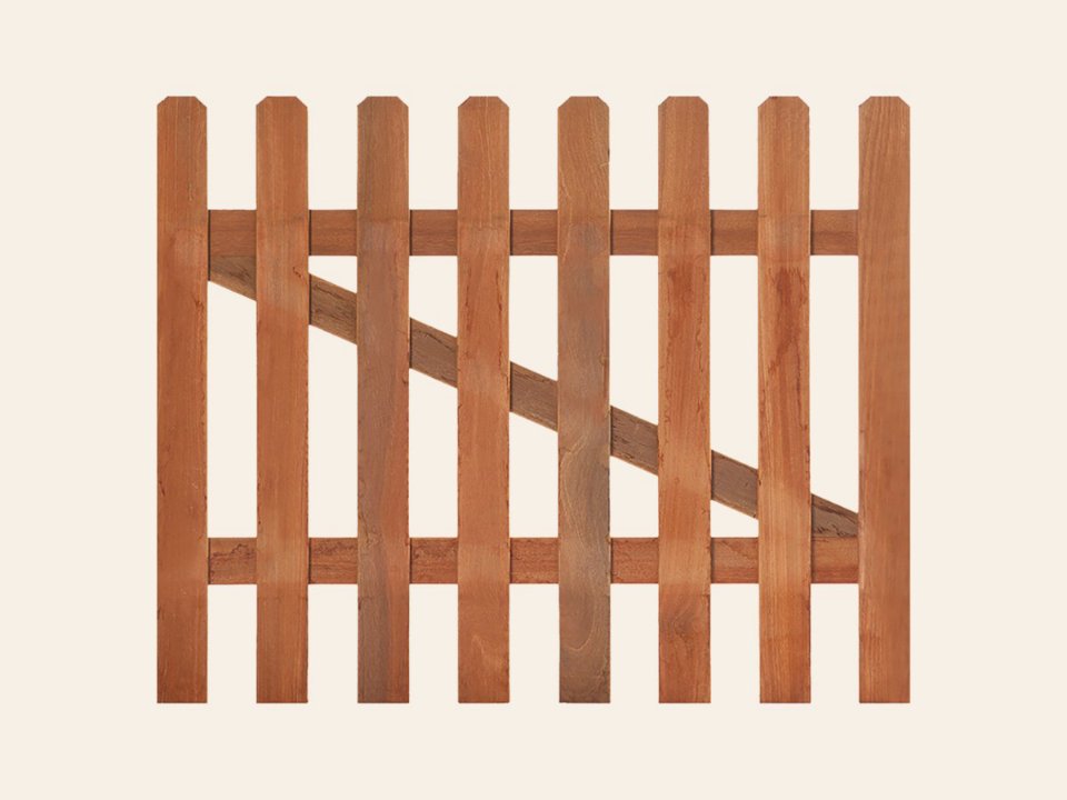 Hardhouten tuinhekdeur recht 90 × 100 cm